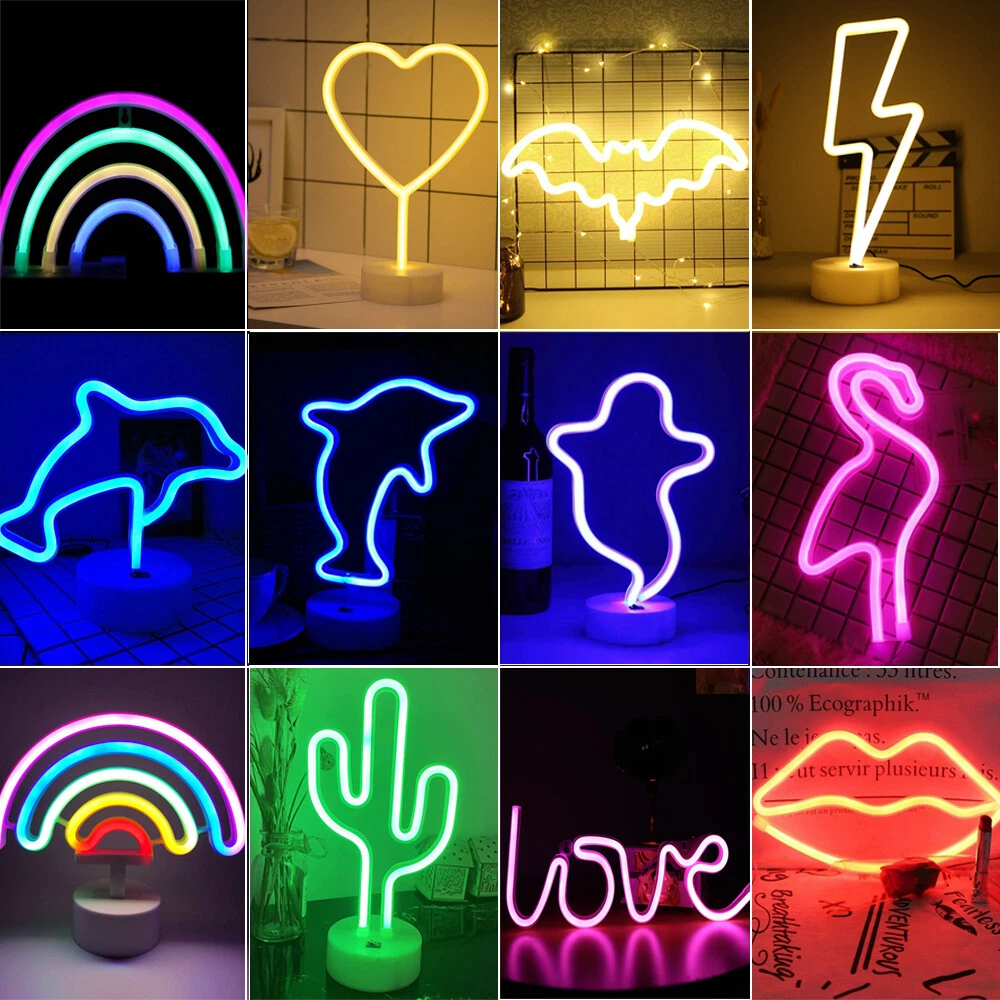 Neon Sign Light LED Wall Night Decor Lamp for Kids Bedroom Gift Christmas Party