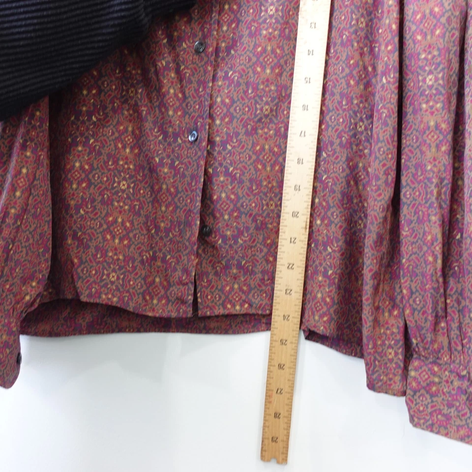 Saint Laurent Rive Gauche Top 40 Silk Puff Blouse Bow Tie Button Small VINTAGE - Image 4 of 4