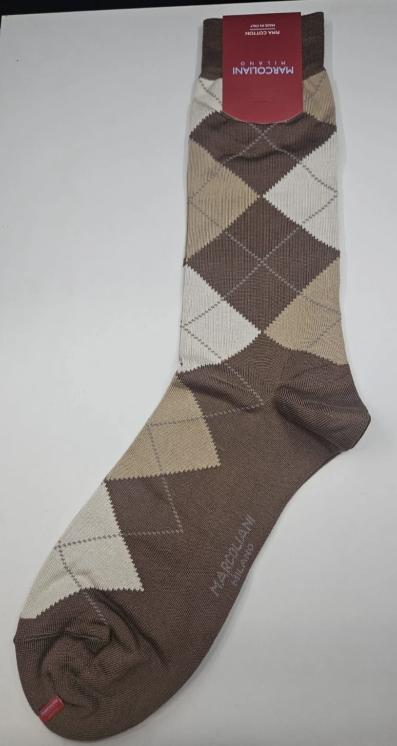 MARCOLIANI MILANO Pima Cotton Argyle Socks 80%Cotton 20%Nylon - NWT