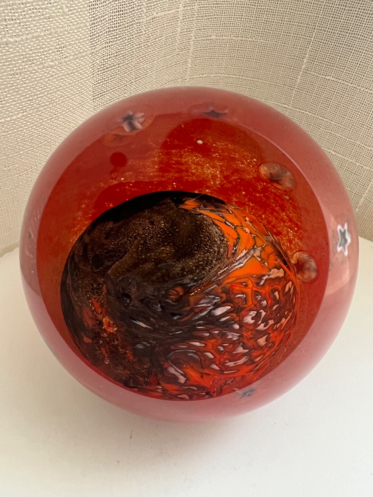 Glass Eye Studio Celestial Series MERCURY Art Glass Paperweight SIGNED
