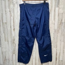 Vintage Y2K Nike Navy Blue Button Breakaway Tear Away Windbreaker Pants Mens L