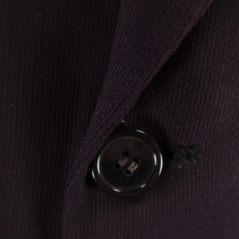 VTG Givenchy Jacket M Blue Self Stripe 100% Wool Hopsack Blazer Made in USA 42R - Image 4 of 4