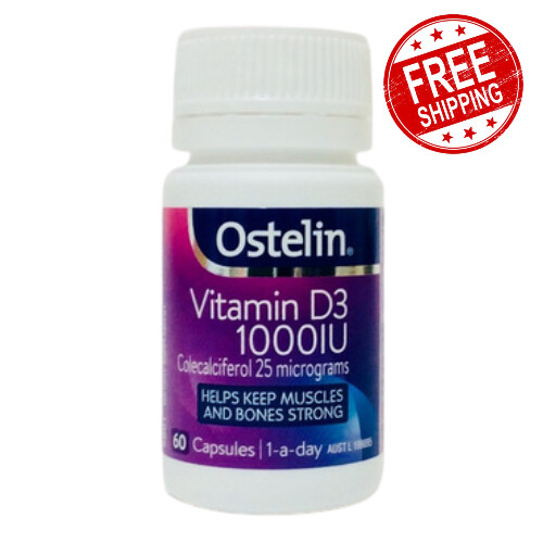 Ostelin Vitamin D3 1000 IU Colecalciferol 25 Micrograms 60 Capsules