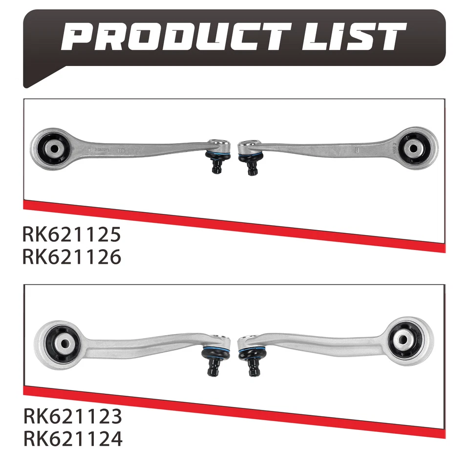 Brazos de control superiores delanteros con conjunto de rótulas 4 piezas para Audi S6 y S7 2013-2018 Foto 3 de 4