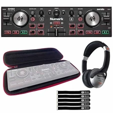 Numark DJ2GO2 Touch Pocket 2-Channel DJ Controller w Case & Headphones