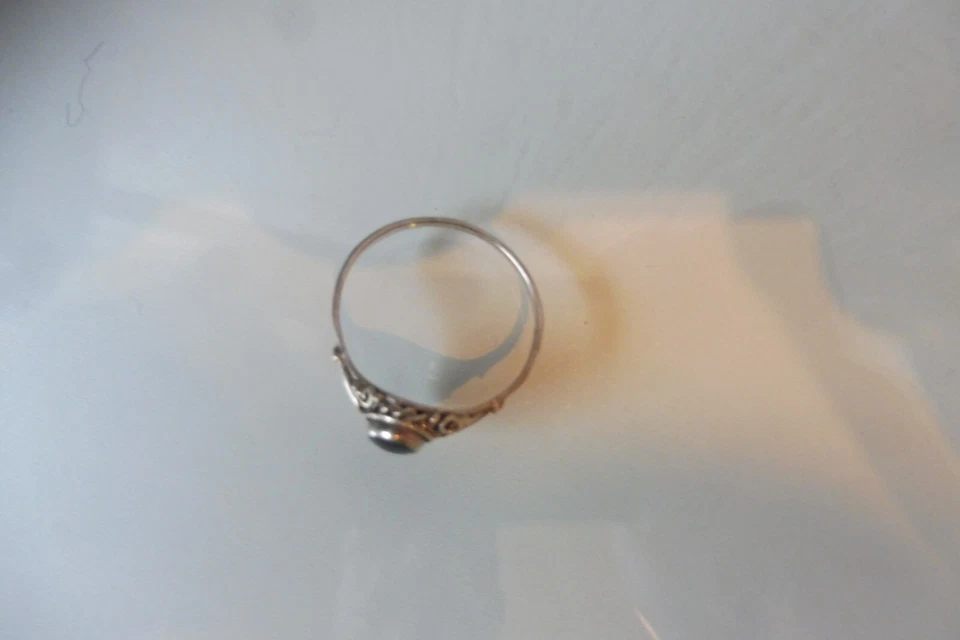 Anello In Argento Bellissimo, Argento 925 Con Onice Nero - Immagine 2 di 3