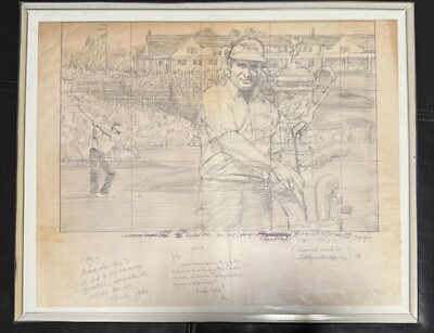 Ray Floyd 1986 US Open At Shinnecock- By John Boyd Martin Original Sketch/Notes