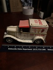 Vintage Japan Tin Friction Ice Cream Truck Bandai