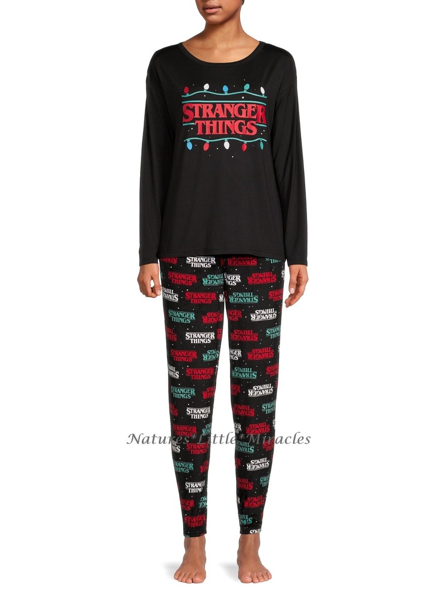Stranger Things Womens Pajamas Set Size XL -3X Plus Shirt Pants