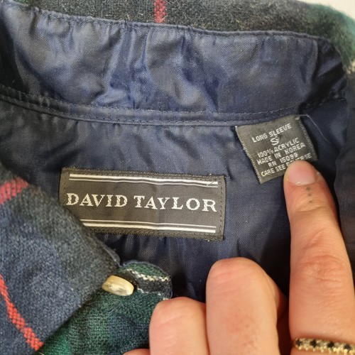 David Taylor Mens Longsleeve Checked Shirt, Small Flannel Plaid - Picture 3 of 3