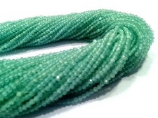 AQUAMARINE RONDELLE FACETED 2MM NATURAL LOOSE GEMSTONE BEADS 13"INCH 3 STRAND