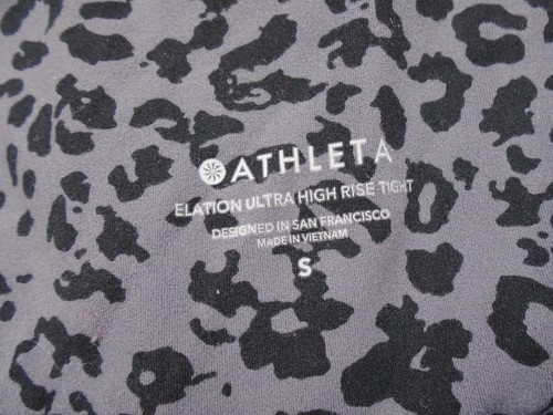 Leggings Athleta Small Ultra High Rise Elation Stretti 26" Leopardati Stampa Animalier - Foto 10 di 12
