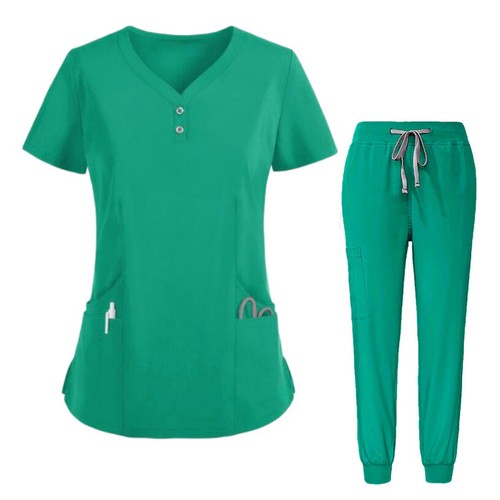 Nurse Scrubs Set Women Workwear Jogger Suit Doctor Hospital Medical Uniforms - Picture 1 of 17