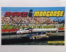 VRHTF NHRA "VINTAGE VERY COOL RARE SIGNED BY THE SNAKE AND MONGOOSE" HAND OUT