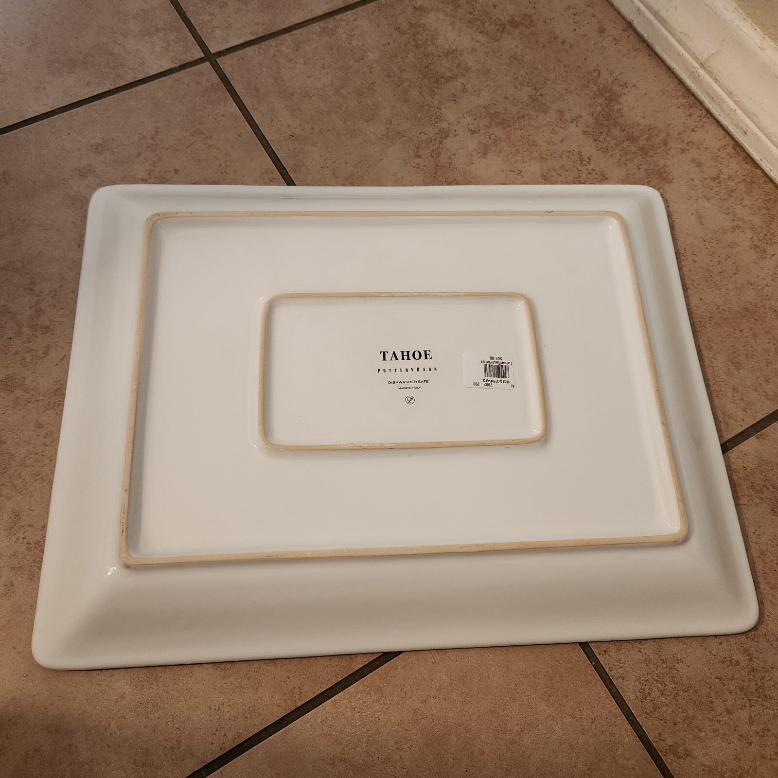 NEW Pottery Barn Fair Isle TAHOE Snowflake Rectangular Serving Platter Plate