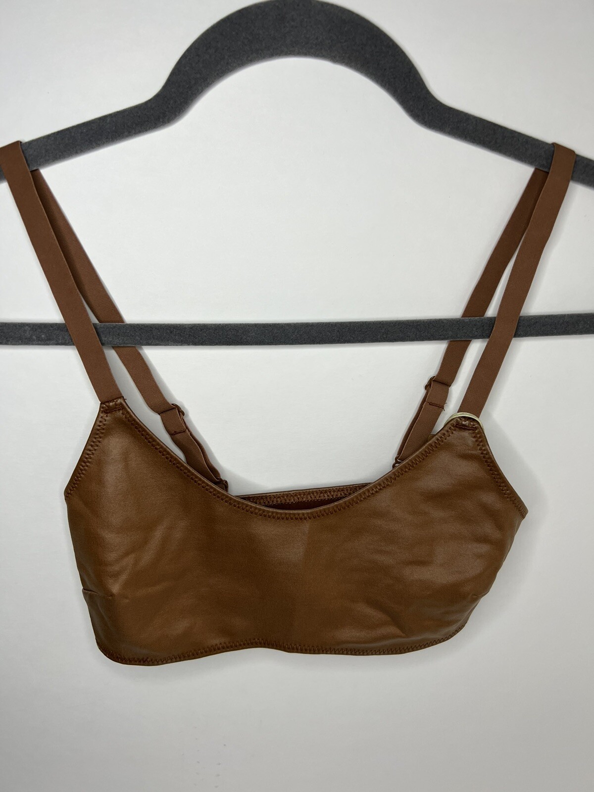 Skims Wet Jersey Scoop Bralette in Copper SZ XXS SOLD OUT image 2