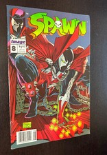 SPAWN #8 (Image Comics 1993) -- Spider-Man #1 Homage -- NEWSSTAND -- VF