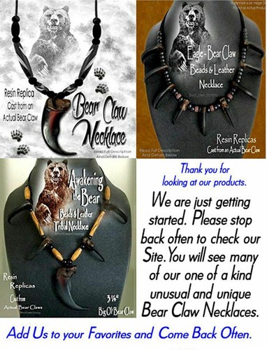 BEAR RUGGED GRIZZLY CLAW NECKLACE Grizzlies Mountain Man Replica Best Value #G3' - Picture 7 of 14