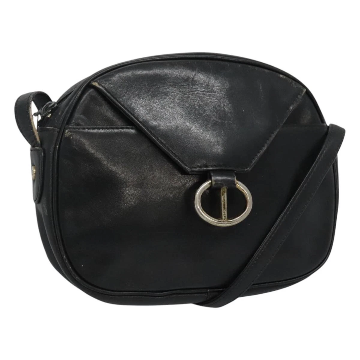 Sac bandoulière Christian Dior cuir marine or authentique bs23532
