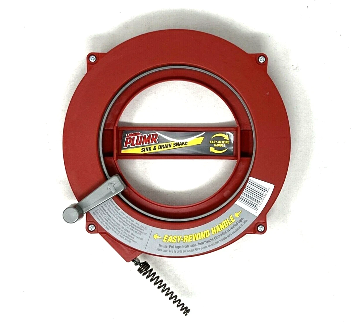 Liquid Plumr Sink Drain Snake Red Easy Rewind Handle