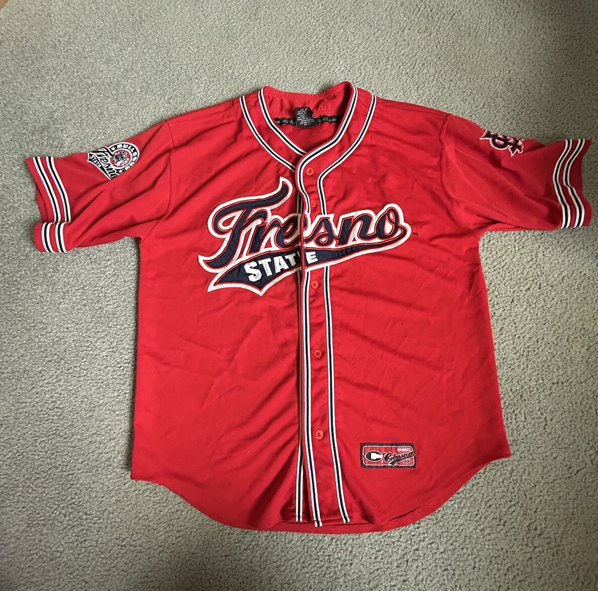 Fresno State Bulldogs NCAA Colosseum Baseball Jersey Men's SZ: XL Red