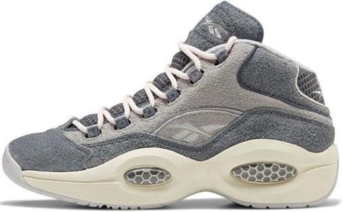 Reebok Iverson Question Mid Shoes Sz 7 Youth Grey Teal Pink  display picture 3