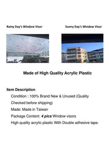 For Peugeot 308 T9 Hatchback 2013-2021 Window Visor Vent Sun Shade Rain Guard - Picture 6 of 6