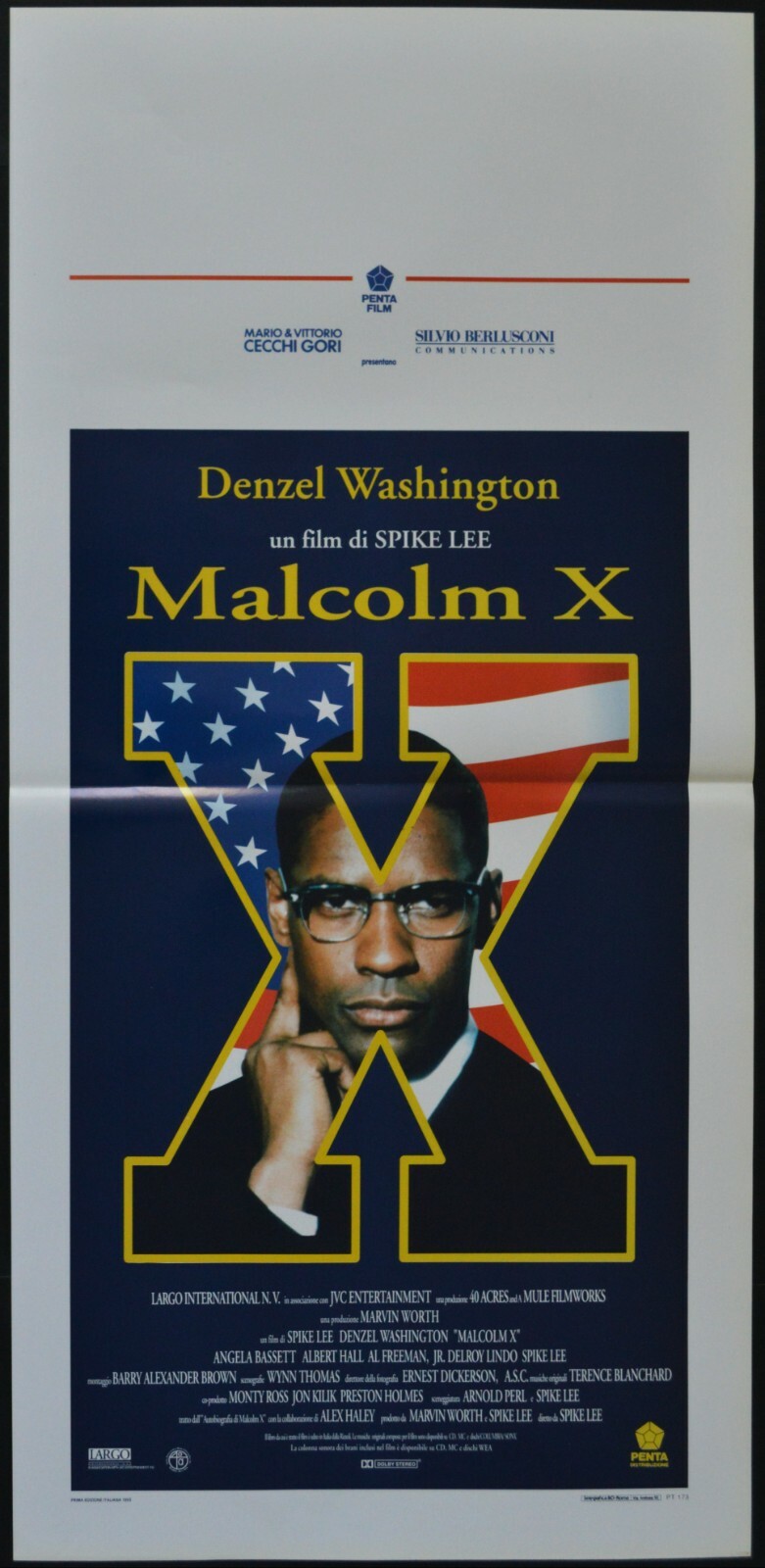 Locandina originale film Malcolm X (1992) - Regia di Spike Lee