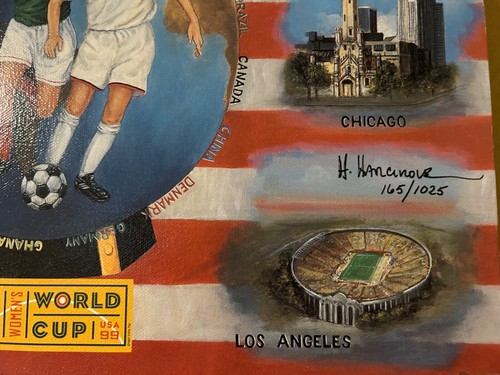 H Hargrove 1999 world cup Signed #165/1025 Serigraph Oil - Bild 7 von 7