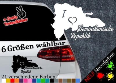 I Love Dom. Rep. Aufkleber -6 Größen 21 Farben- Karibik Santo Domingo Urlaub JDM