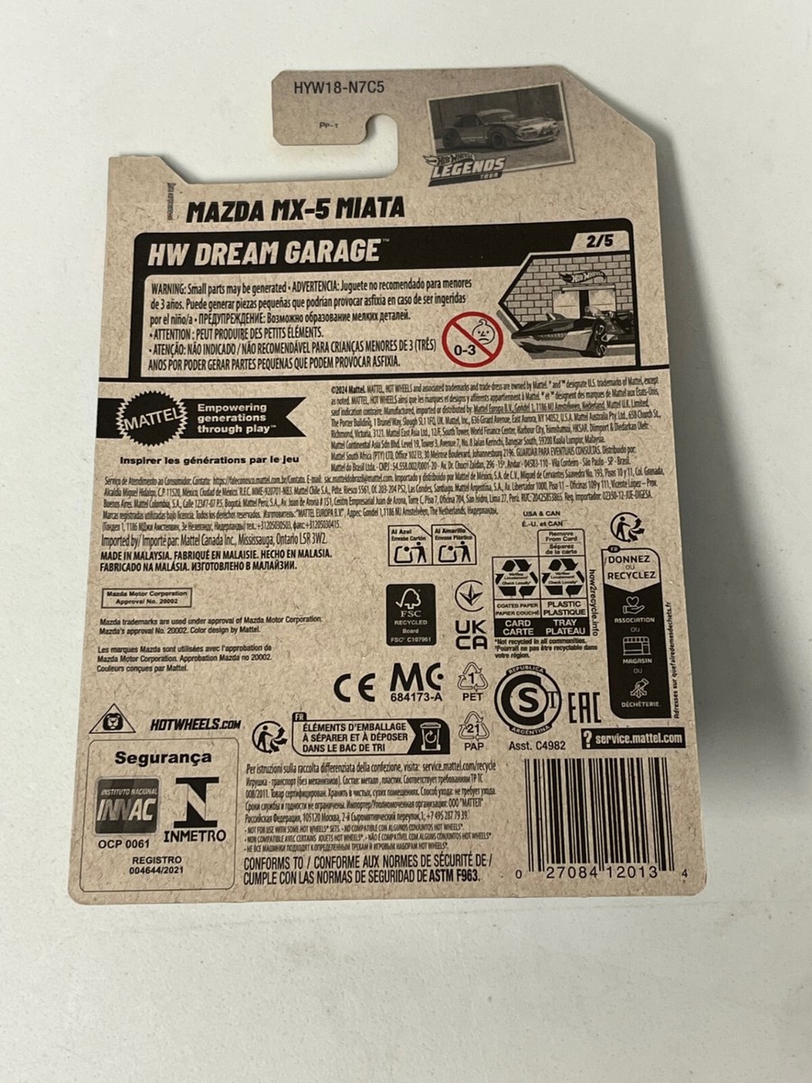 Hot Wheels Mazda MX-5 Miata Gray #1 1/250 - 2025 HW Dream Garage
