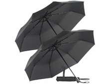 2 parapluies automatiques Ø 100 cm avec armature en fibre de verre - Noir - Pea