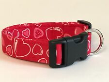 RED VALENTINE HEARTS ON RED Dog collar  (you choose the size)