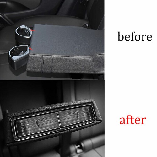Fit For Benz GLA W156 2020-2023 Black Steel Rear Water Cup Panel Cover Trim 3PCS - Picture 4 of 7