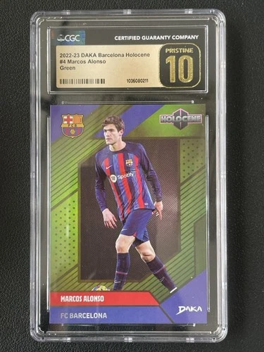 Marcos Alonso 2022-23 Daka Barcelona Holocene Green /05 #4 CGC 10 Pristine