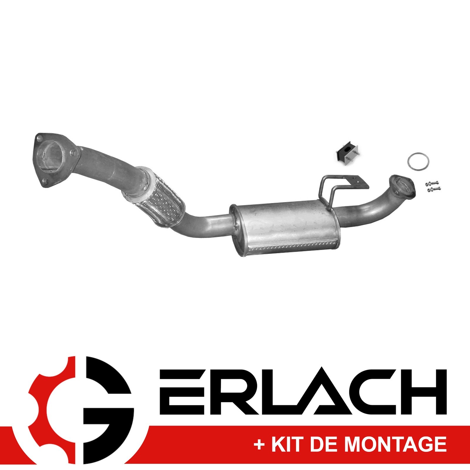 Silencieux avant pour Toyota Land Cruiser 80 4.2 TD 1275 en acier aluminisé renforcé