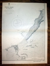 1907 Mediterranean Sea Algeria Tenez Road Harbour Africa Map