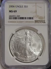 2006  US Silver Eagle $1 NGC MS69