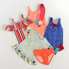 Lot of 4 Cat  Jack Swimsuits 3 One Pieces  Rash Guard 2Pc Set Toddler Girl 2T