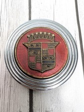 1947-1952 Cadillac Sombrero Wheel Covers Center Brass Crest And Stainless Ring 1947-1952 Cadillac Sombrero Wheel Covers Center Brass Crest And Stainless Ring