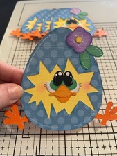 EASTER Blue Easter Egg Chick premade paper piecing scrapbook diecut