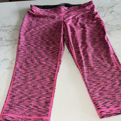 Ideology XL Black & Pink Active Capri Crop Leggings Stretch Macys Pants 4562