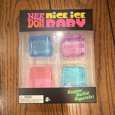 Nee Doh Nice Ice Baby Super Solid Squish 4-Pack Squeeze Toys Multicolor 3