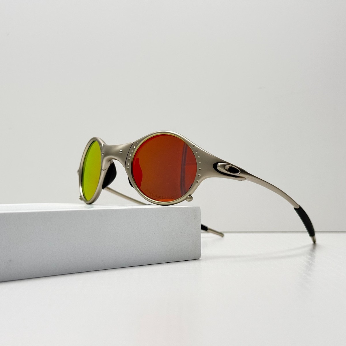 Oakley Mars X-Metal Sunglasses Silver Frame Orange Iridium Lens