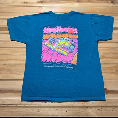 #ad #ad Vintage 80s Pennsylvania International Speedway Racing Single Stitch Shirt XL $27.99