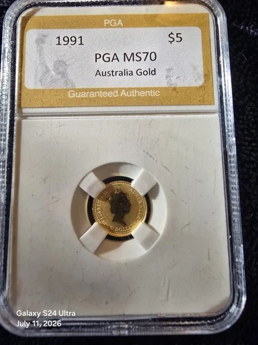 Photo of a 1991 Australian Gold Kangaroo 1/10 oz from an eBay listing that sold on Jul 18, 2026
