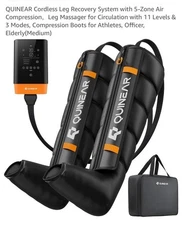 QUINEAR Professional Leg Recovery System, Cordless Air Compression Medium QN-113
