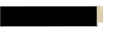Picture Frame Moulding Wood 18Ft Bundle - Lacquer Black Finish - 1.125" Width