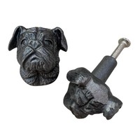 Pack Of 2 Cast Iron Cute Terrier Dog Drawer Knobs