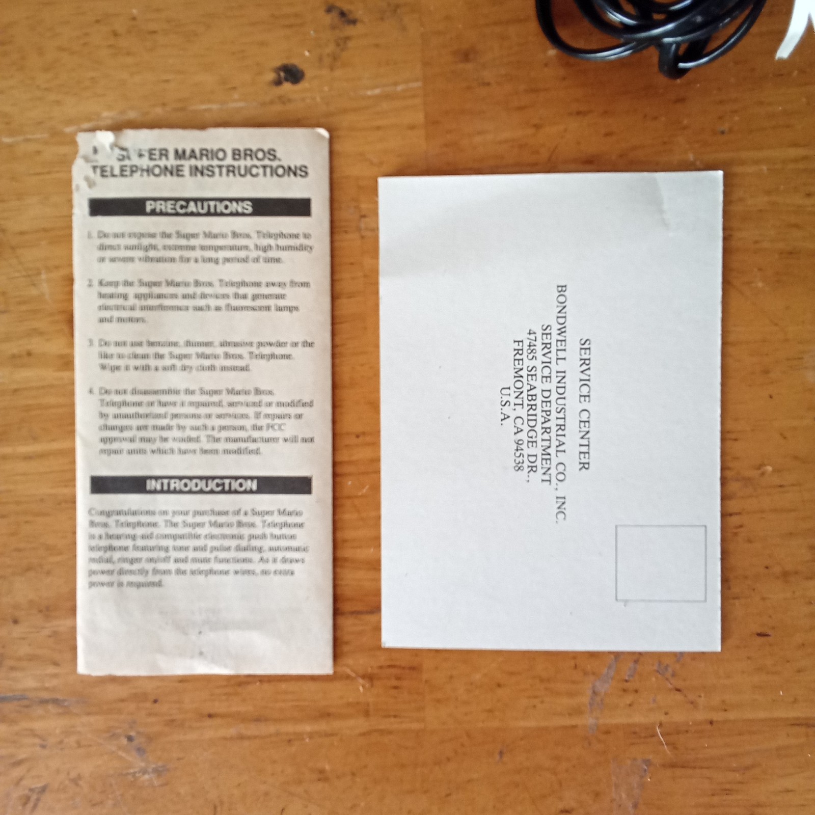 Vtg 1990 Super Mario Bros. 2 Telephone In Box Red Pipe W/ Instructions Warranty